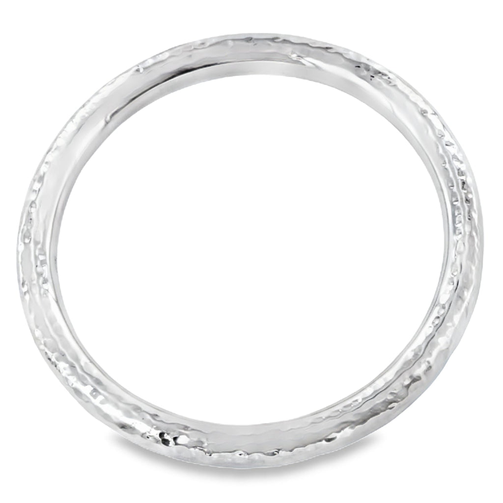 Sterling Silver Beauty Bangle Hammered- Medium - Reeves & Reeves