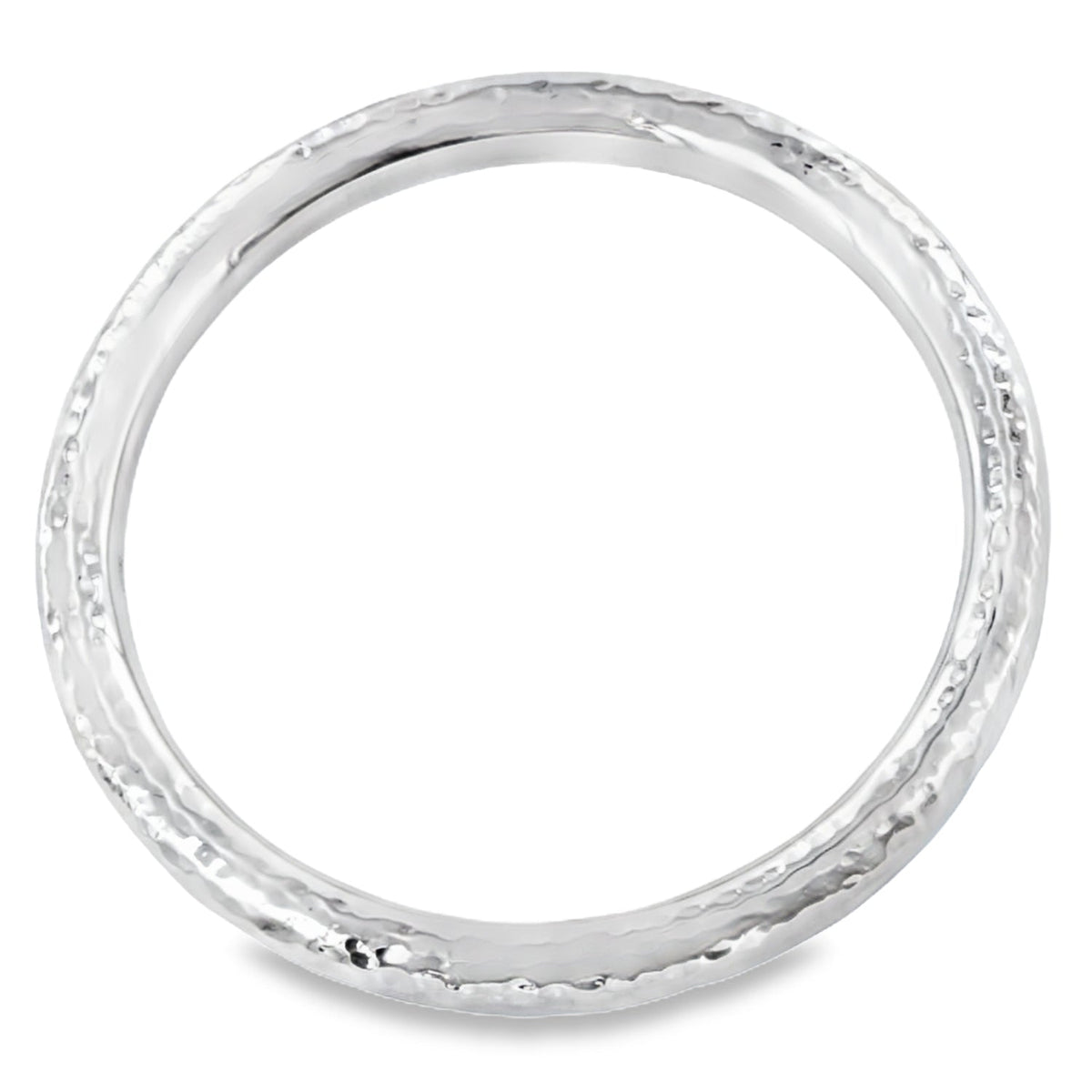 Sterling Silver Beauty Bangle Hammered- Medium - Reeves & Reeves