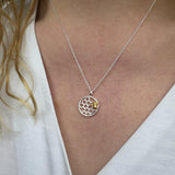Sterling Silver Bee and Honeycomb Necklace - Reeves & Reeves