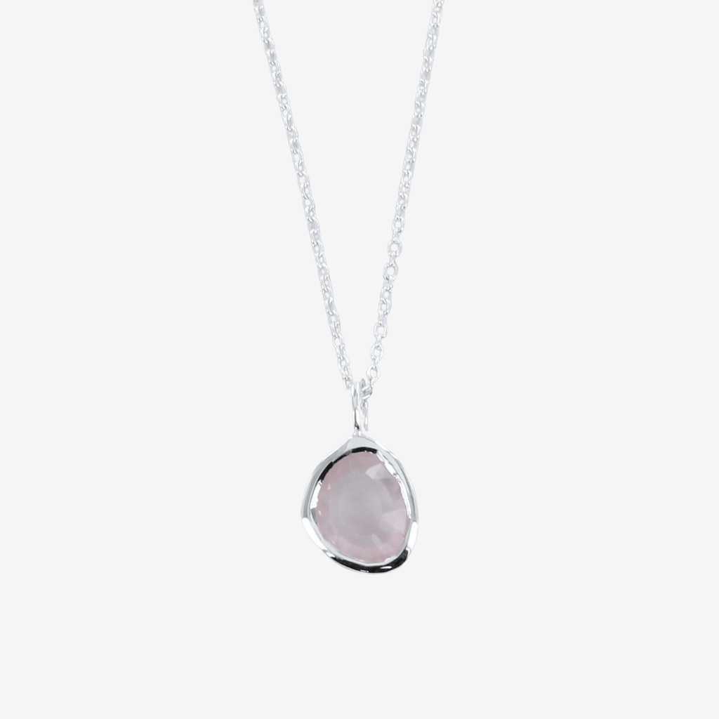 Sterling Silver Birthstone Necklace with Semi - Precious Stone - Reeves & Reeves