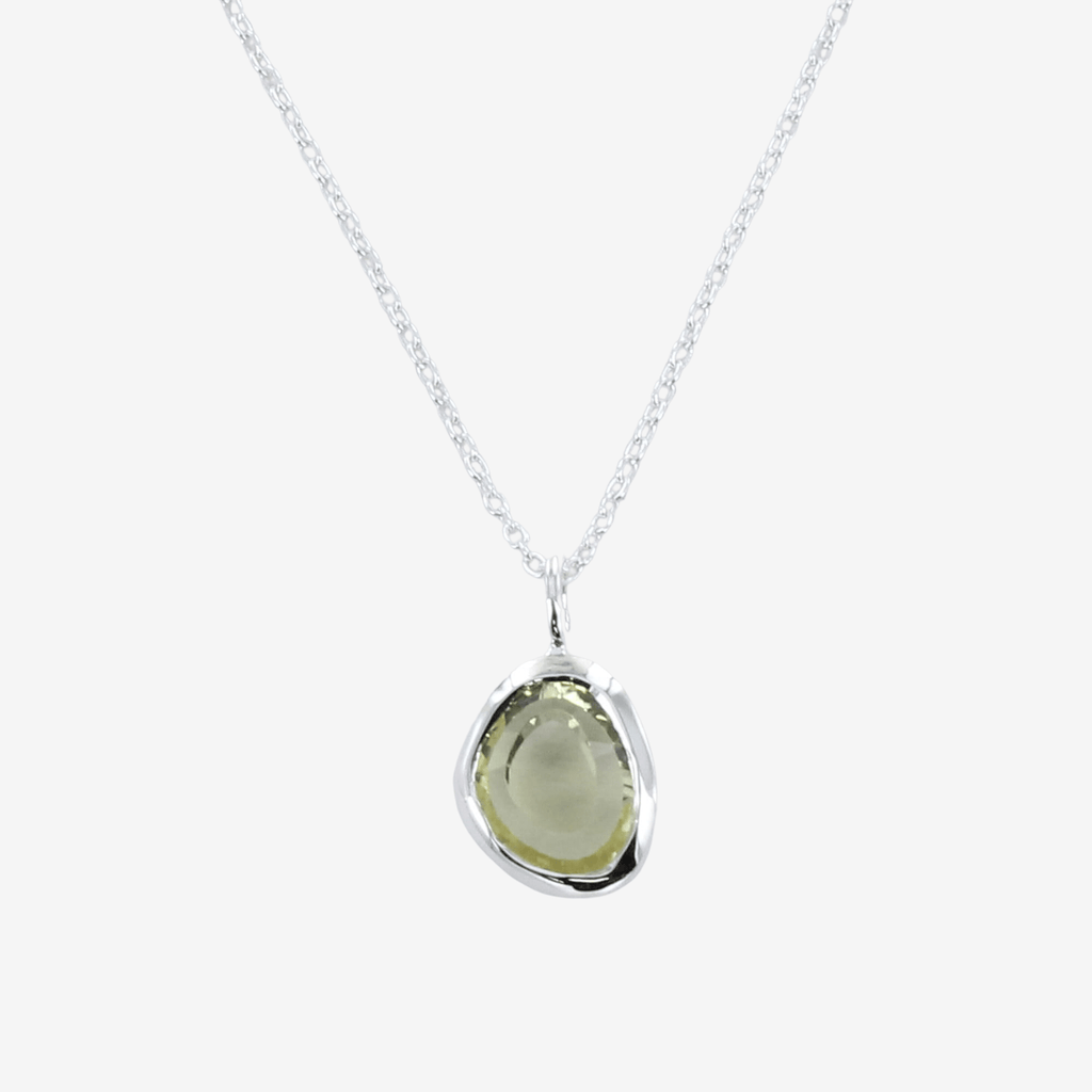 Sterling Silver Birthstone Necklace with Semi - Precious Stone - Reeves & Reeves