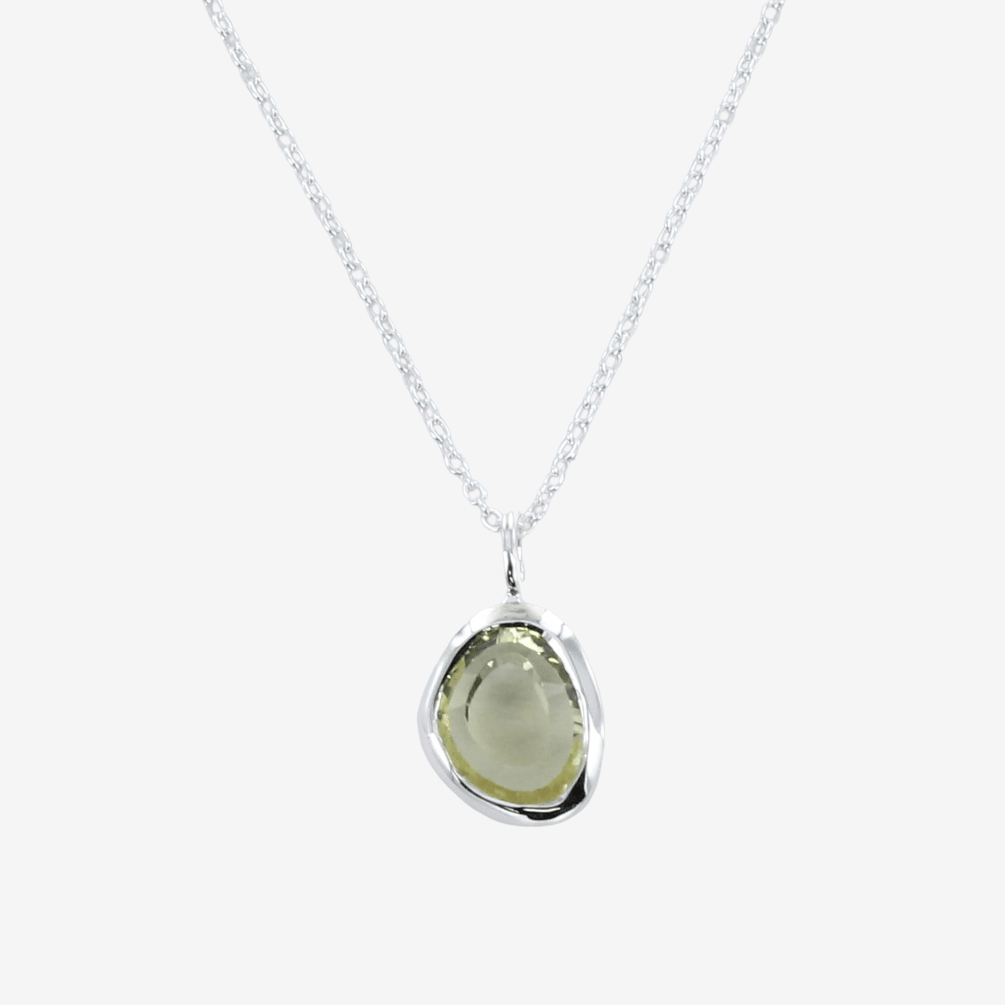 Sterling Silver Birthstone Necklace with Semi - Precious Stone - Reeves & Reeves