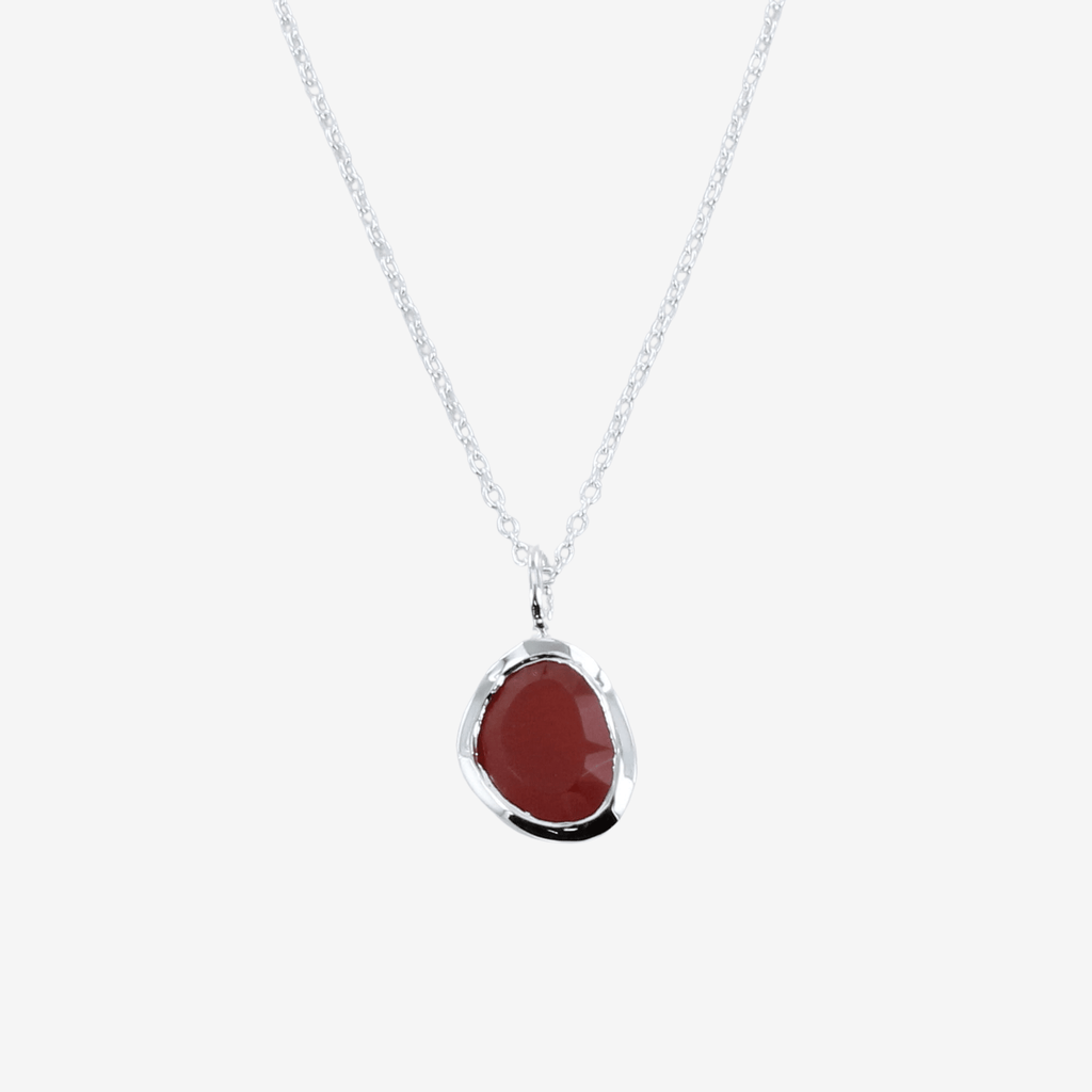Sterling Silver Birthstone Necklace with Semi - Precious Stone - Reeves & Reeves