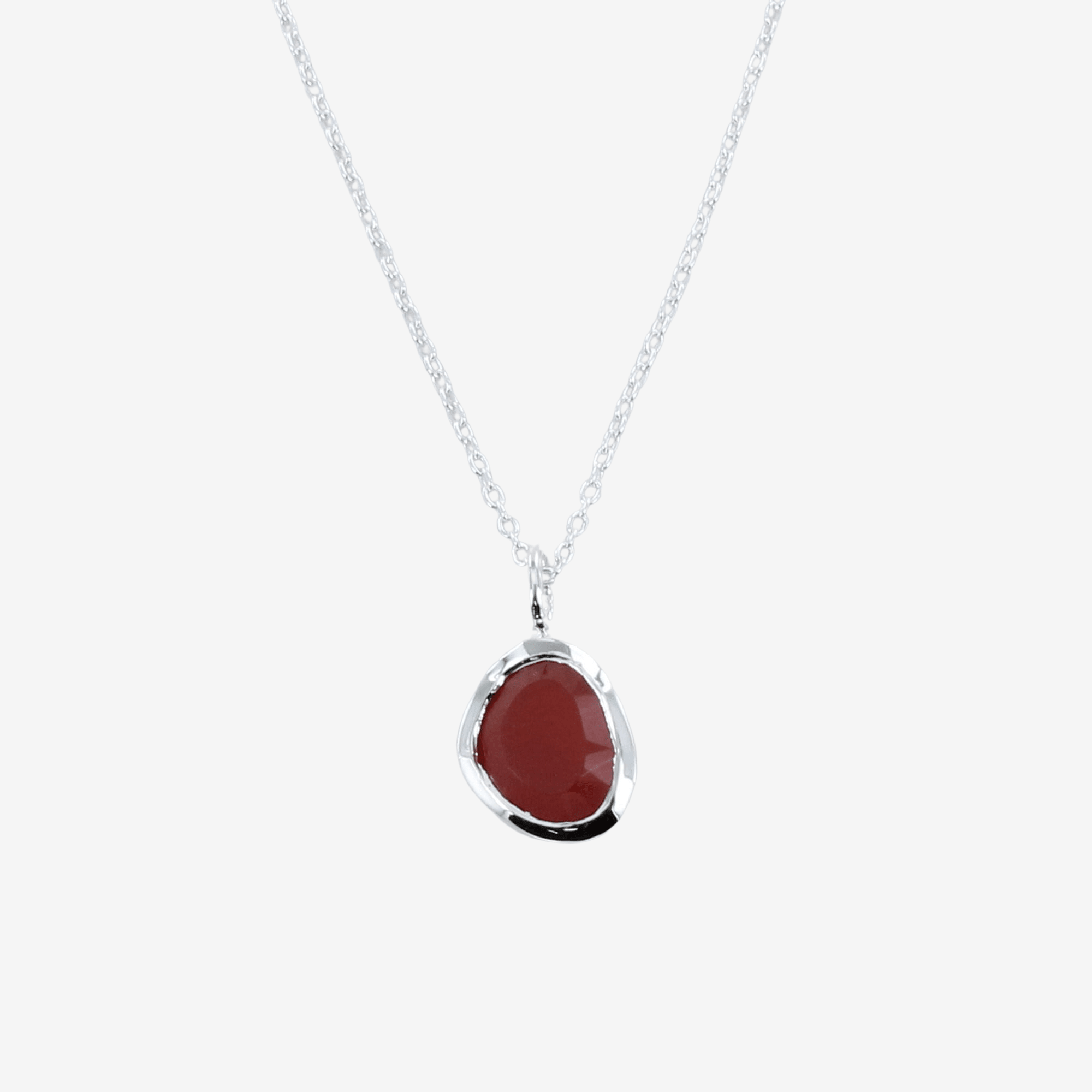 Sterling Silver Birthstone Necklace with Semi - Precious Stone - Reeves & Reeves