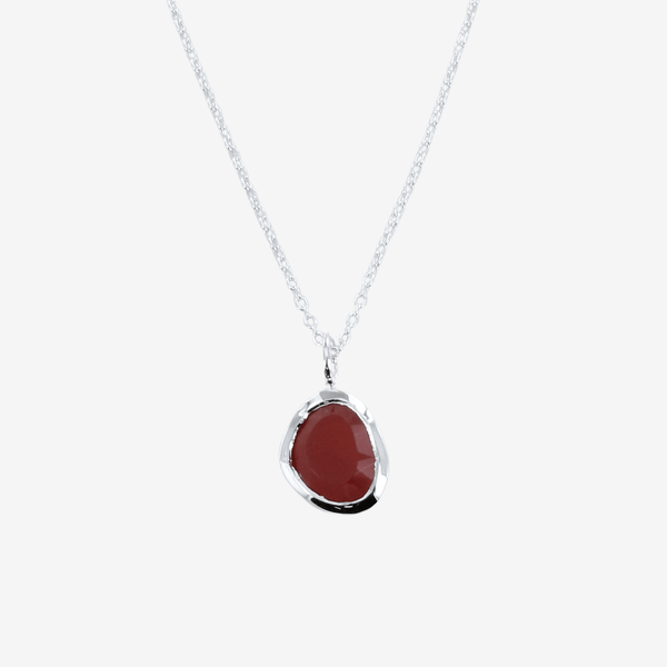 Sterling Silver Birthstone Necklace with Semi - Precious Stone - Reeves & Reeves