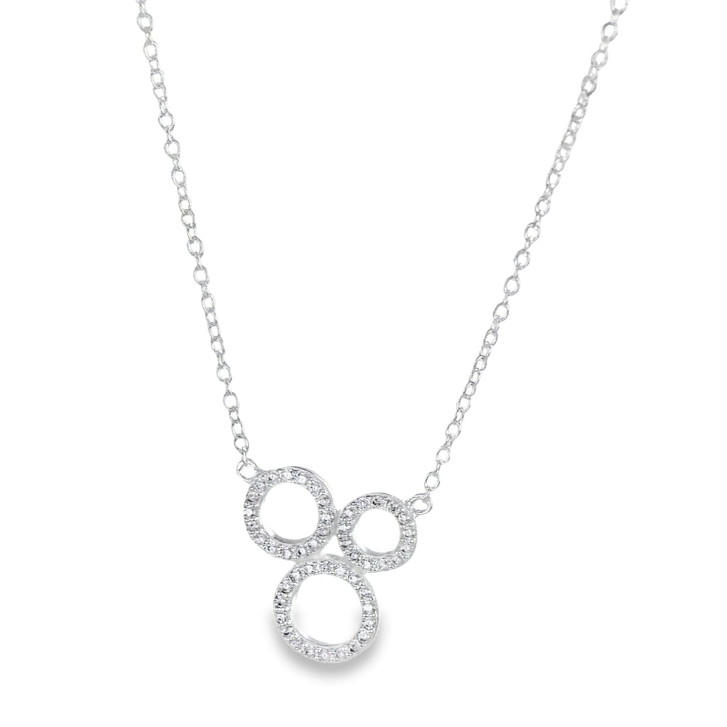 Sterling Silver Blowing Bubbles Pavé Necklace - Reeves & Reeves