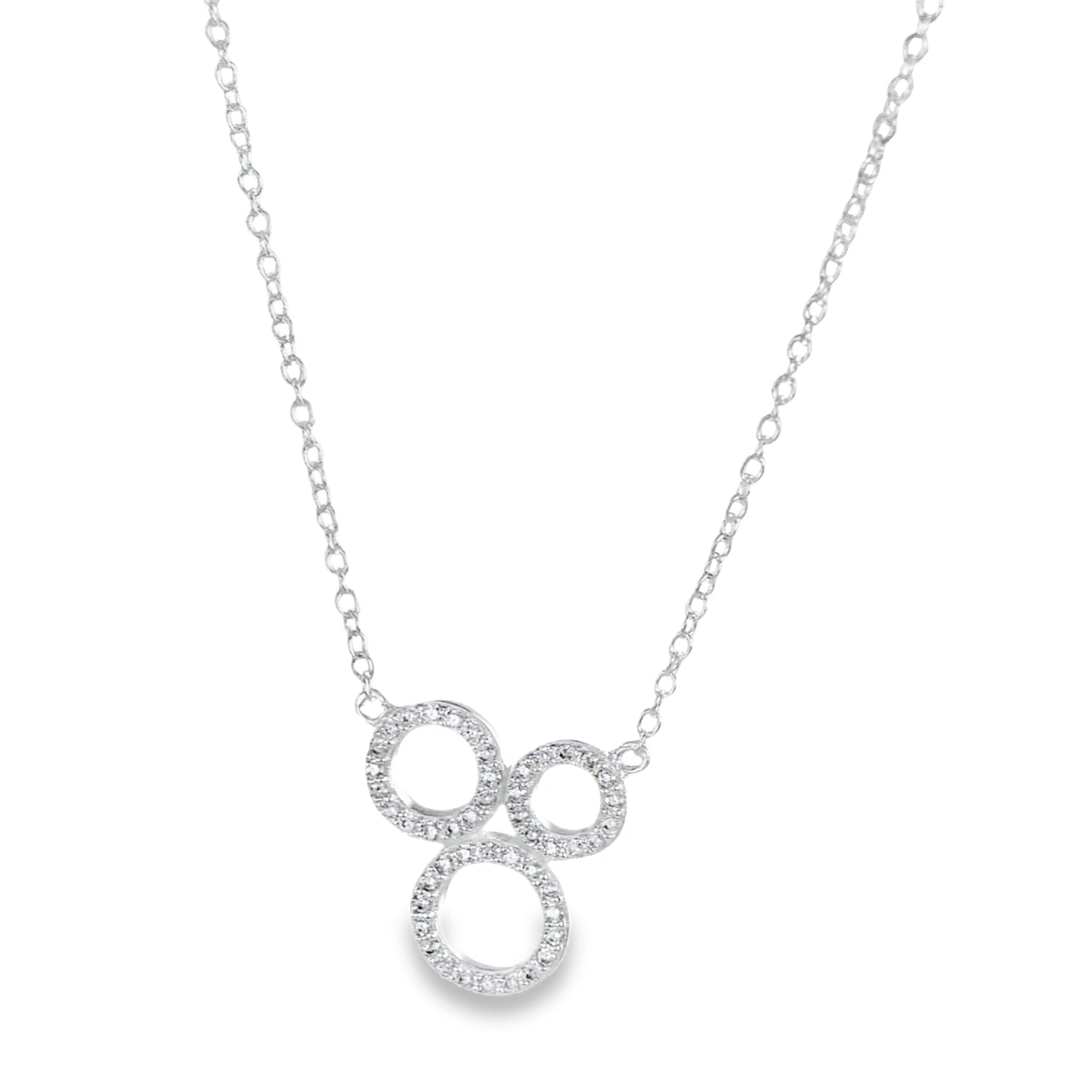 Sterling Silver Blowing Bubbles Pavé Necklace - Reeves & Reeves