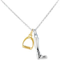 Sterling Silver Boot and Gold Plated Stirrup Necklace - Reeves & Reeves