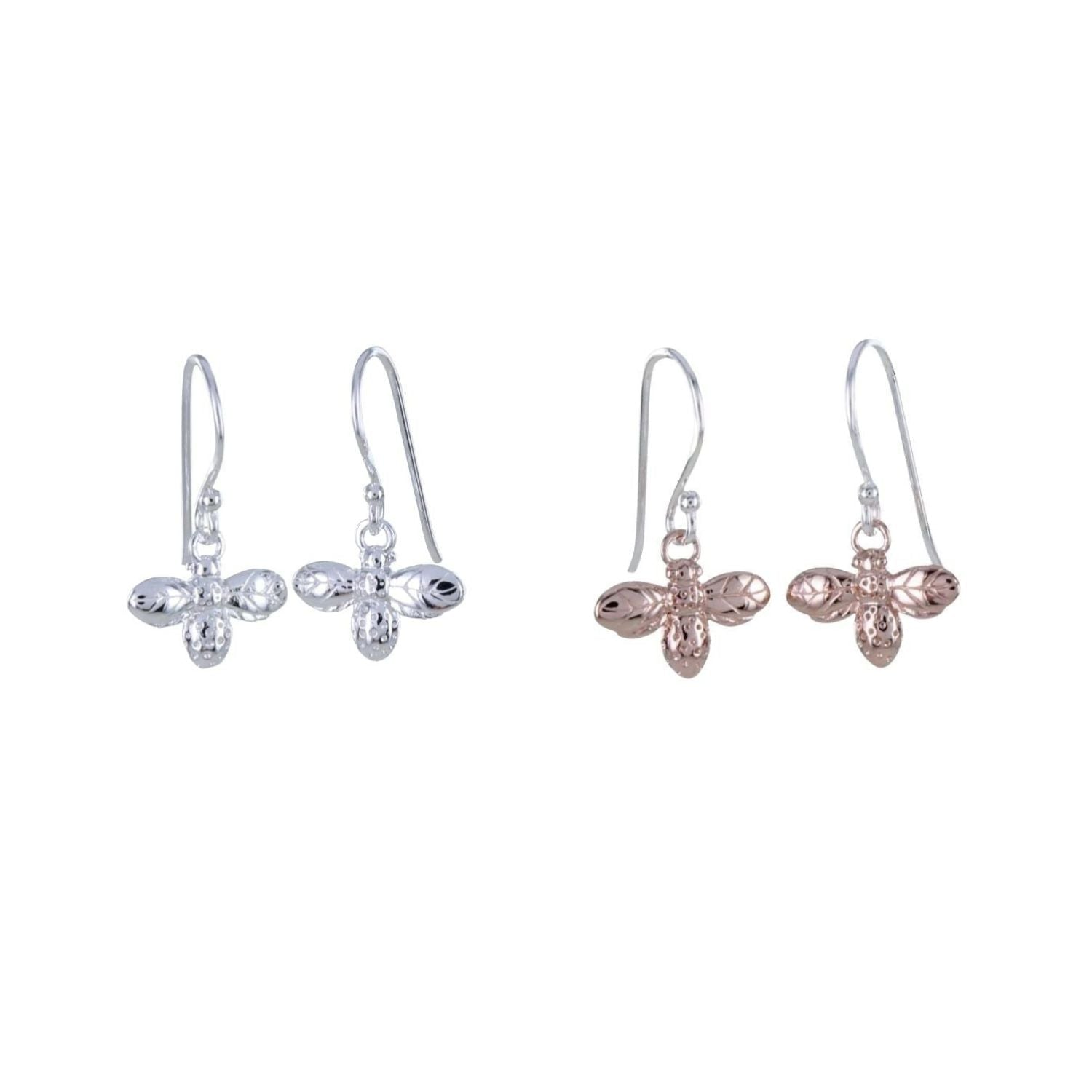 Sterling Silver Bumble Bee Drop Earrings - Reeves & Reeves
