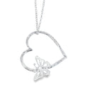 Sterling Silver Butterfly in Heart Necklace - Reeves & Reeves