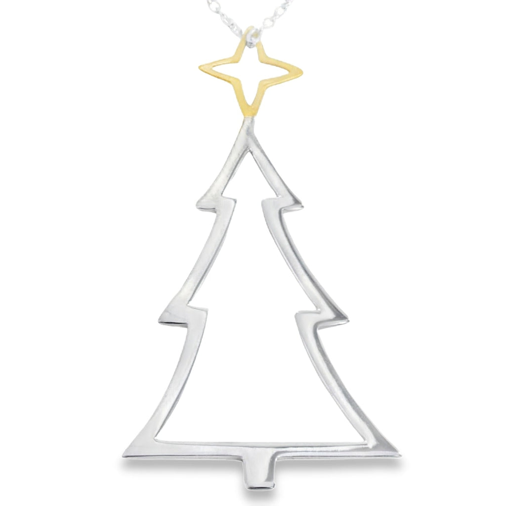 Sterling Silver Christmas Tree Necklace - Reeves & Reeves