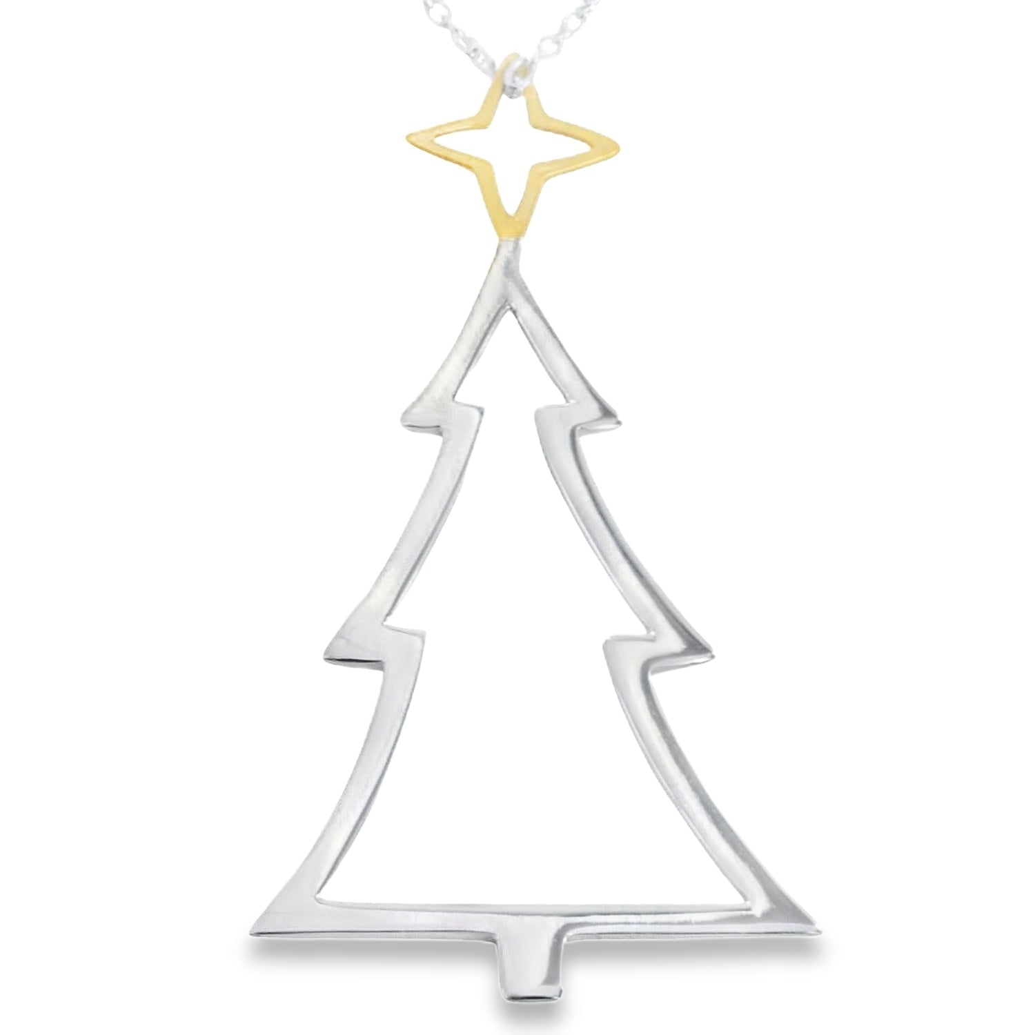 Sterling Silver Christmas Tree Necklace - Reeves & Reeves