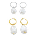 Sterling Silver Cleo Pearl Hoop Earrings - Reeves & Reeves