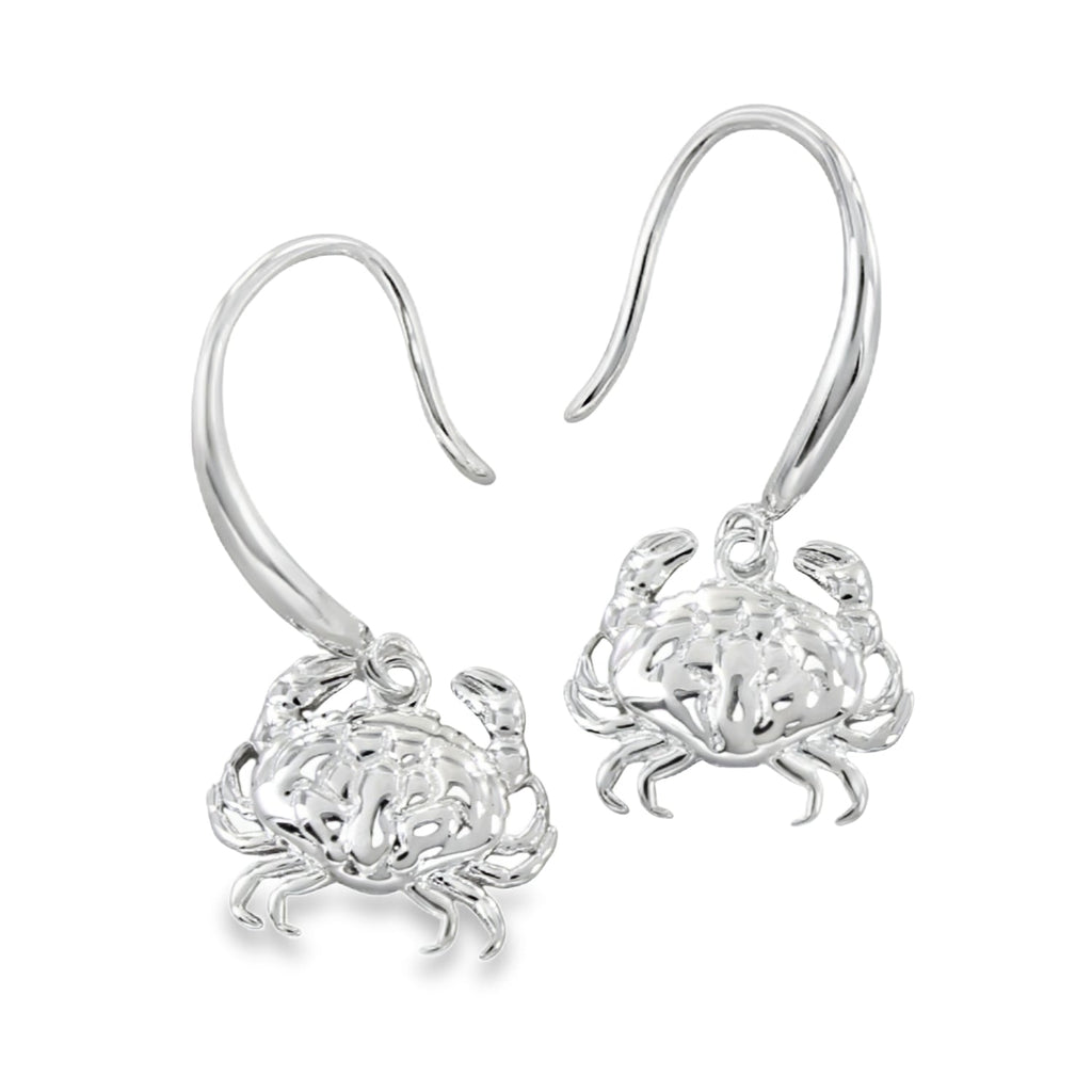 Sterling Silver Crab Earrings - Reeves & Reeves