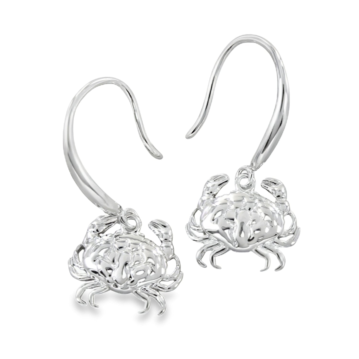 Sterling Silver Crab Earrings - Reeves & Reeves