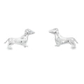 Sterling Silver Dachshund Dog Stud Earrings - Reeves & Reeves