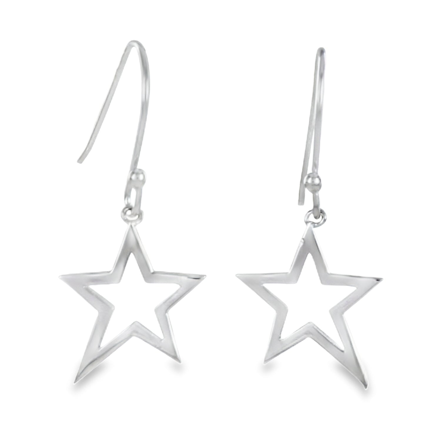 Sterling Silver Duet Star Earrings - Reeves & Reeves