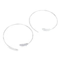 Sterling Silver Feather Hoop Earrings - Reeves & Reeves