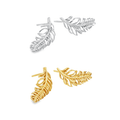 Sterling Silver Feather Stud Earrings - Reeves & Reeves