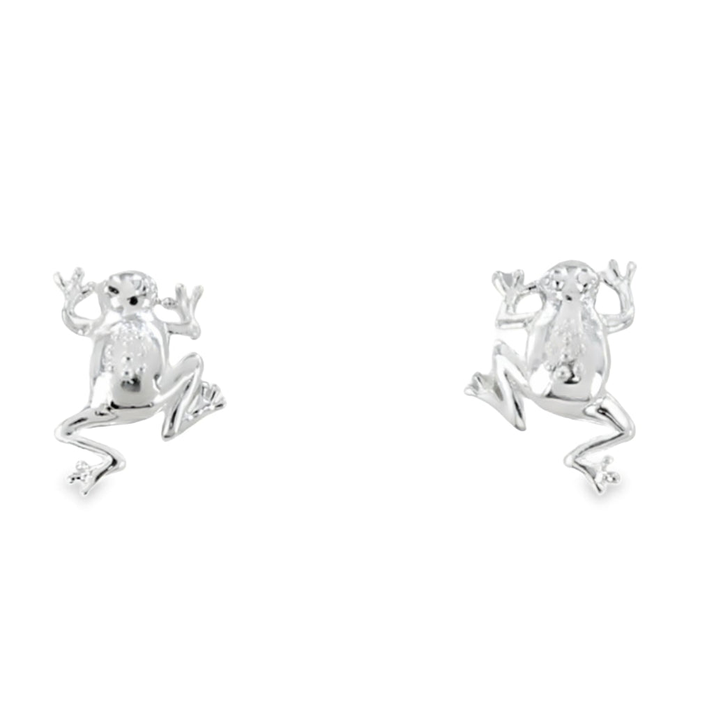 Sterling Silver Frog Stud Earrings - Reeves & Reeves