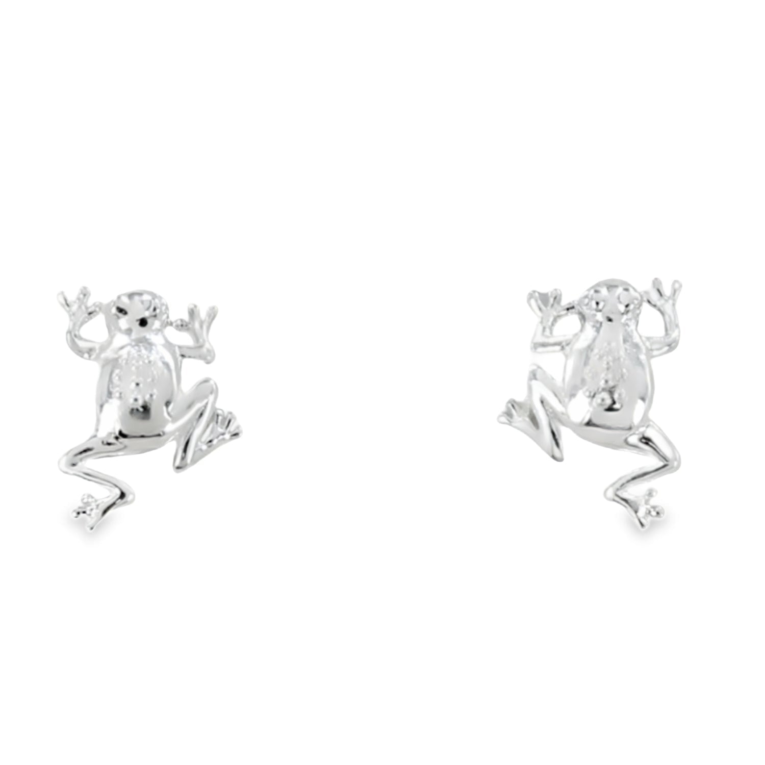 Sterling Silver Frog Stud Earrings - Reeves & Reeves