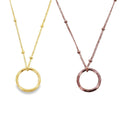 Sterling Silver Halo & Bead Necklace - Reeves & Reeves
