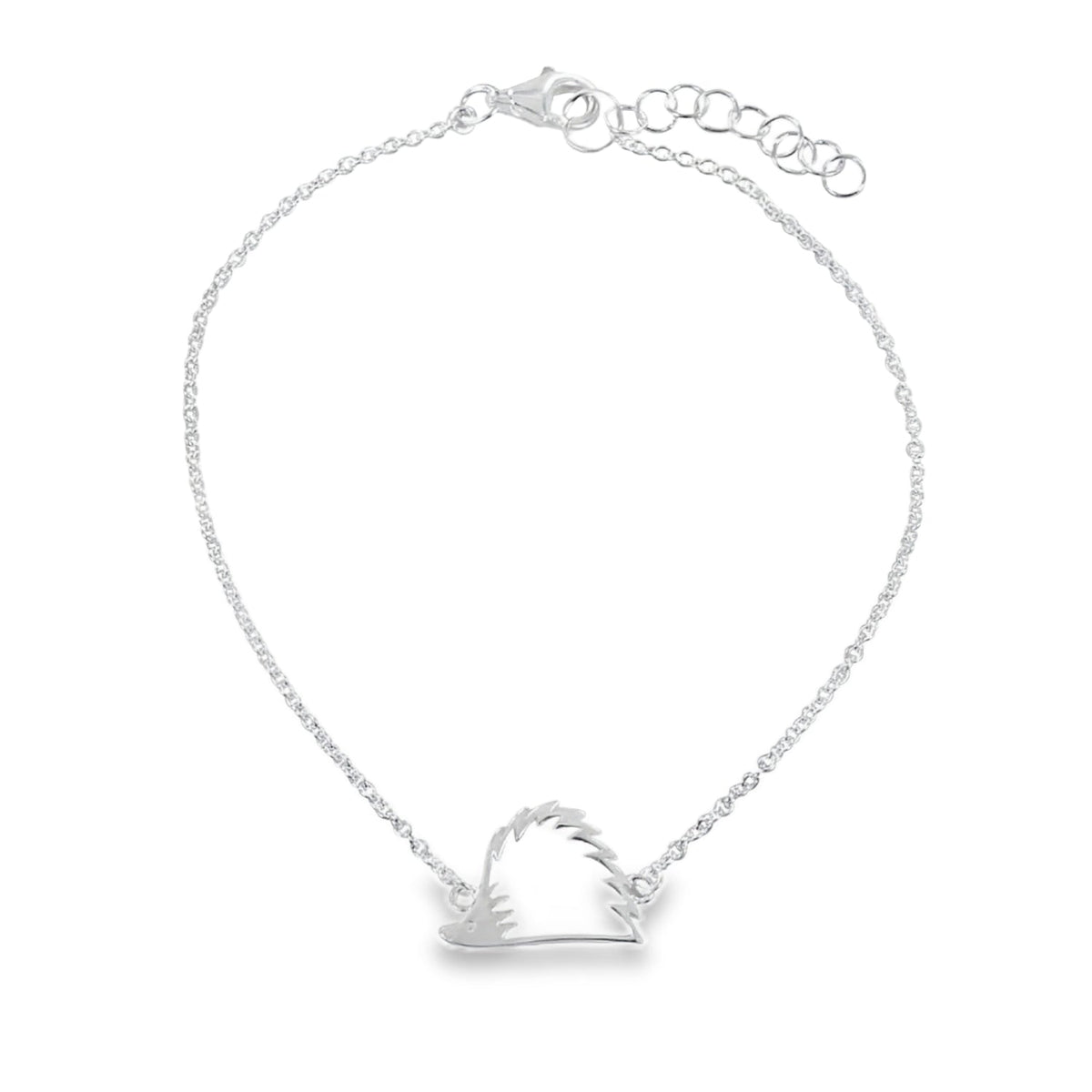 Sterling Silver Hedgehog Silhouette Bracelet - Reeves & Reeves