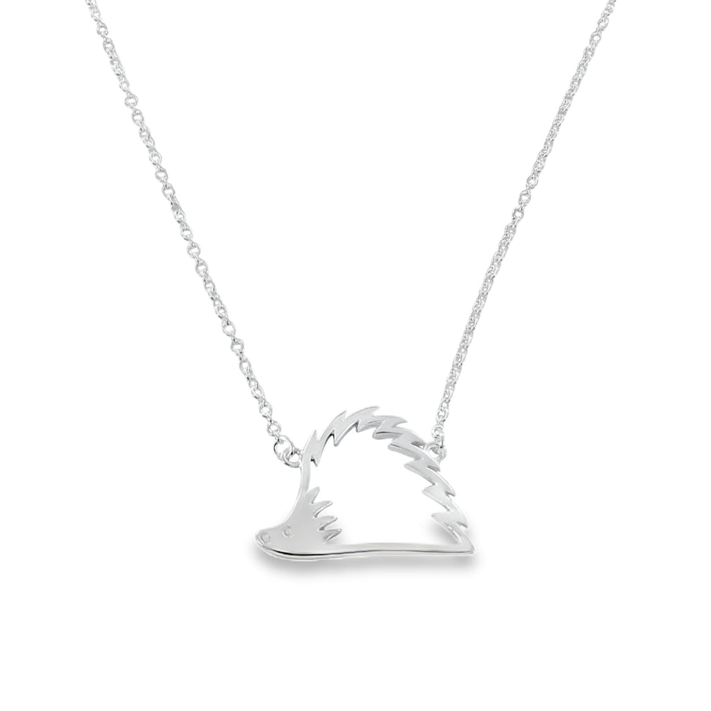 Sterling Silver Hedgehog Silhouette Necklace - Reeves & Reeves
