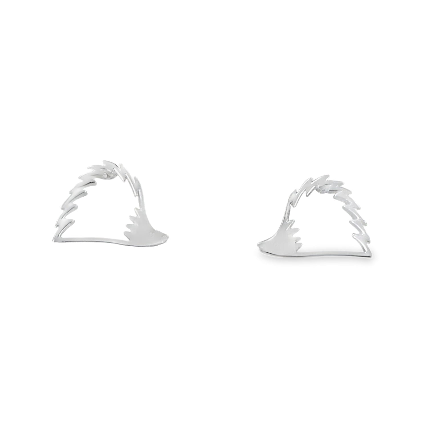 Sterling Silver Hedgehog Silhouette Stud Earrings - Reeves & Reeves