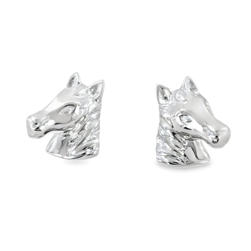 Sterling Silver Horse Head Stud Earrings - Reeves & Reeves