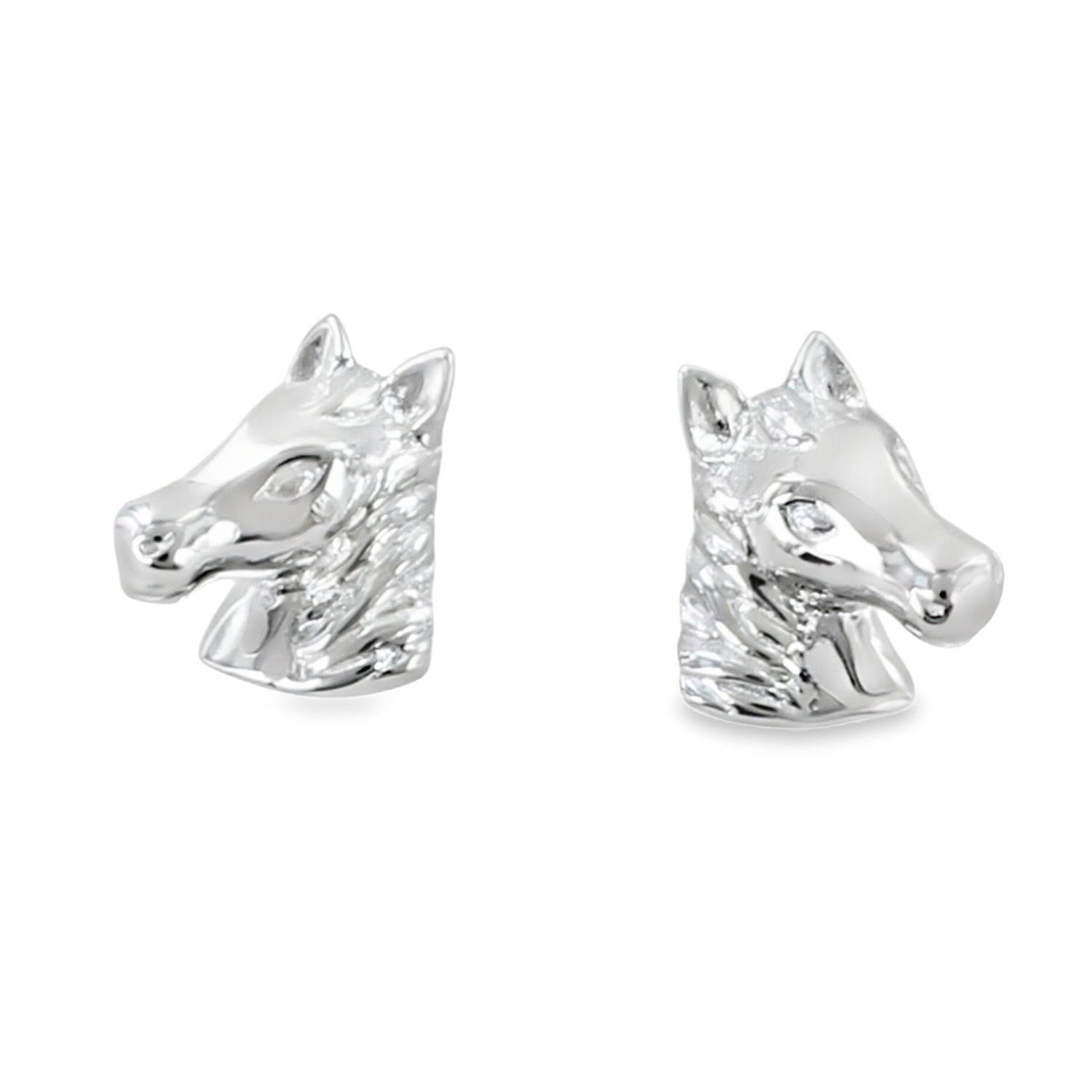 Sterling Silver Horse Head Stud Earrings - Reeves & Reeves