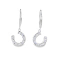Sterling Silver Horseshoe and Pavé Earrings - Reeves & Reeves