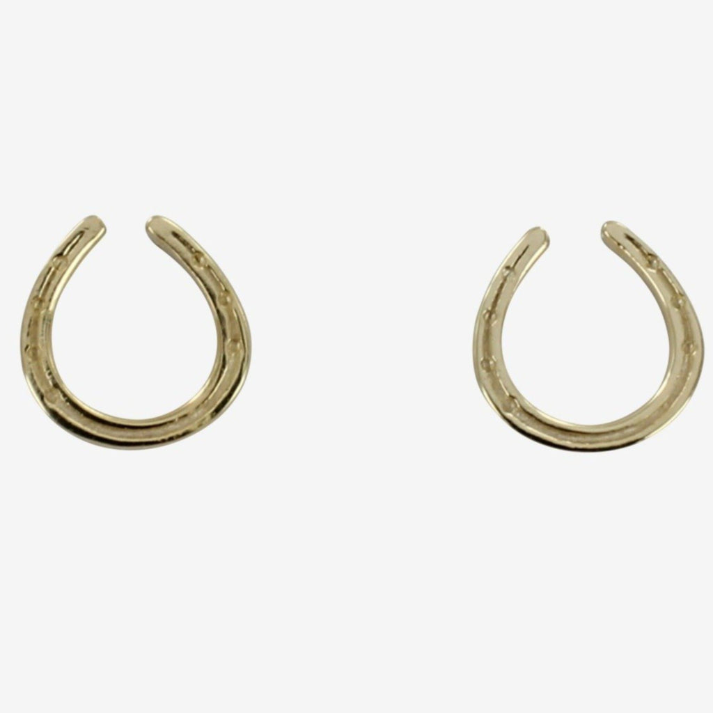 A pair of Horseshoe Stud Earrings, in sterling silver with 18ct gold plate.