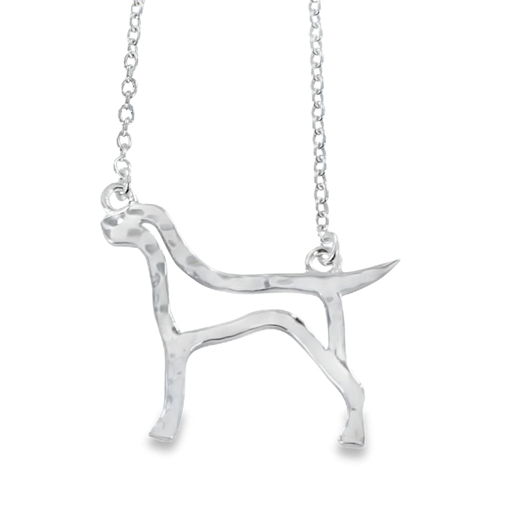 Sterling Silver Hound Silhouette Necklace - Reeves & Reeves