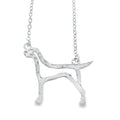 Sterling Silver Hound Silhouette Necklace - Reeves & Reeves