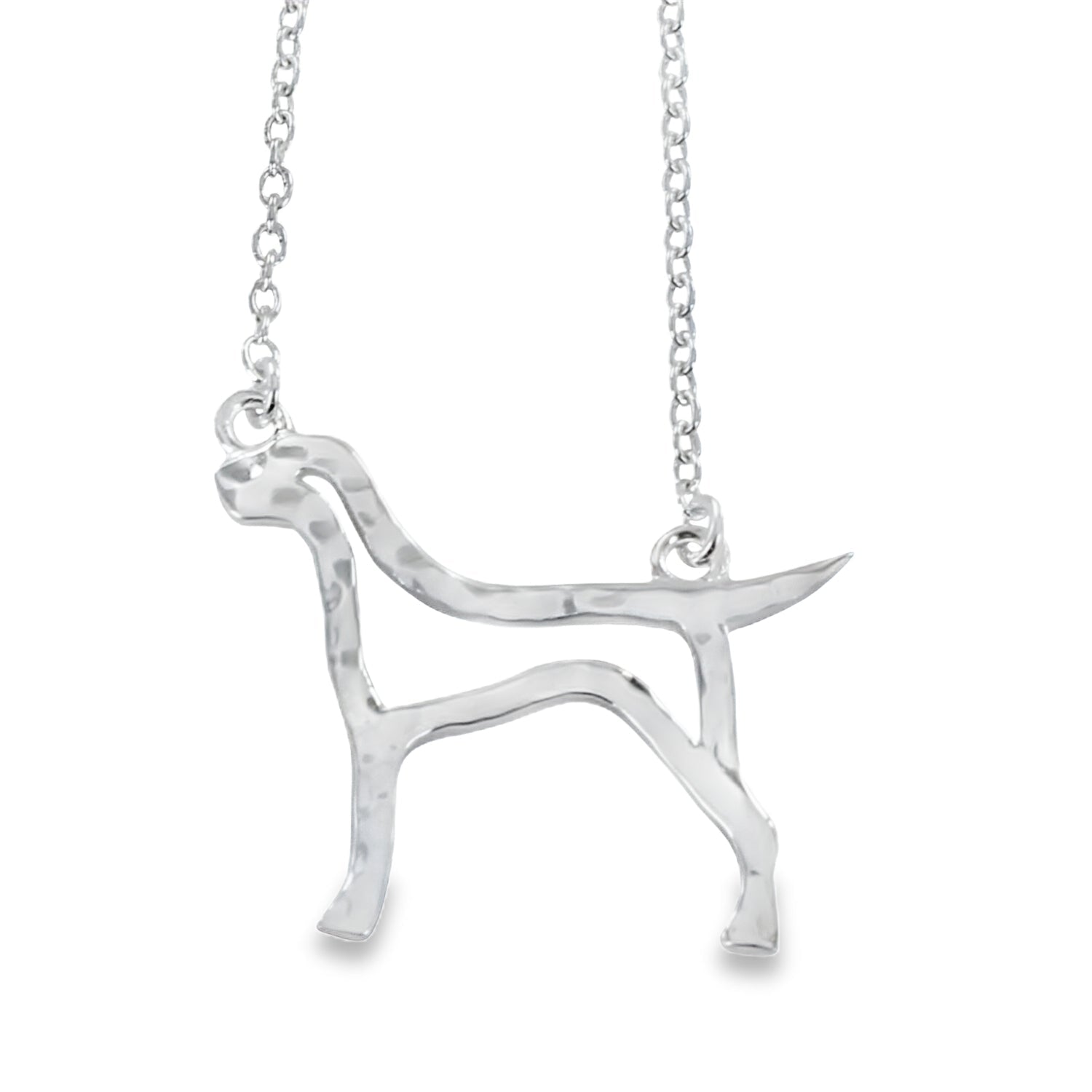 Sterling Silver Hound Silhouette Necklace - Reeves & Reeves