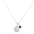 Sterling Silver Iris Moon and Garnet Necklace - Reeves & Reeves