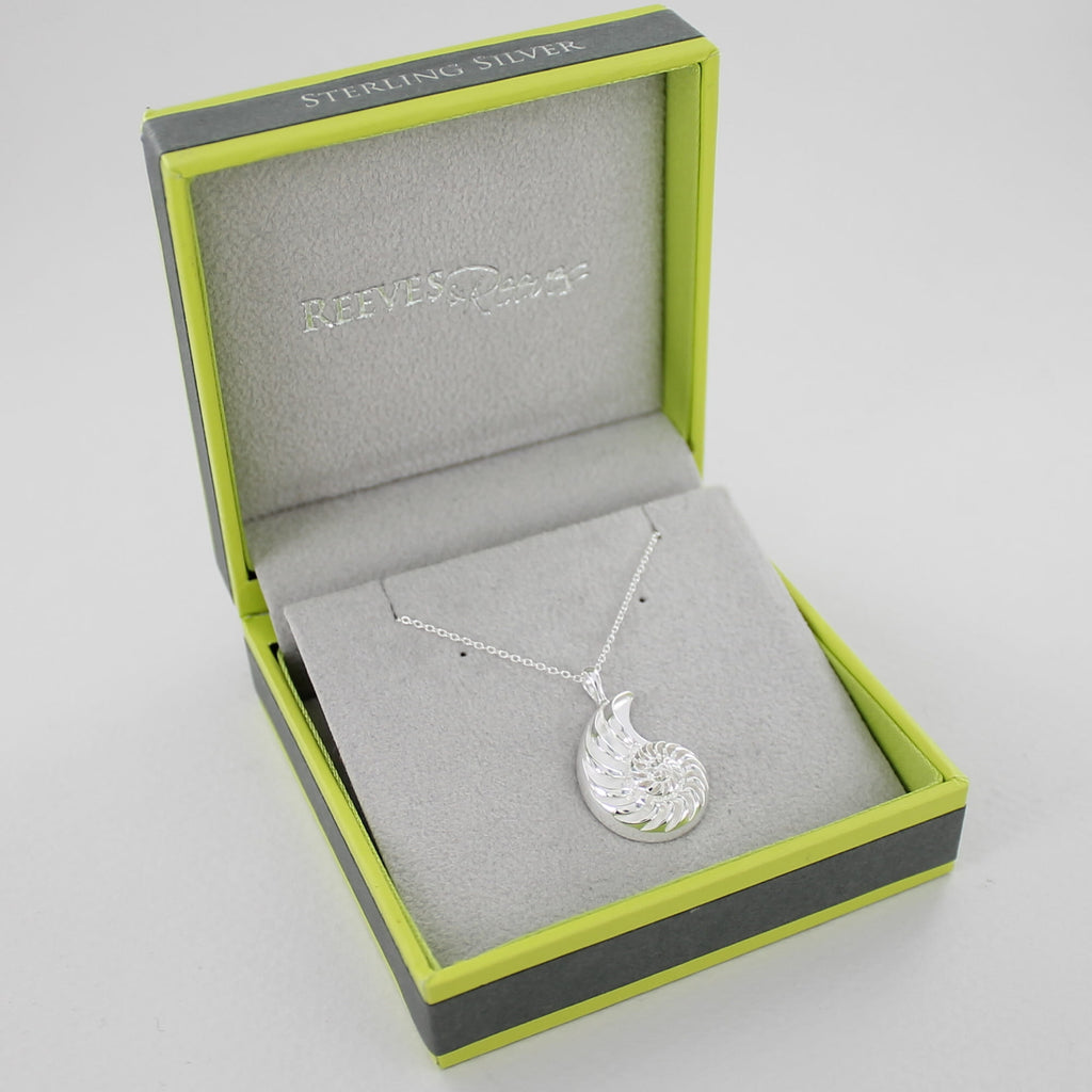 Sterling Silver Jurassic Coast Ammonite Necklace - Reeves & Reeves