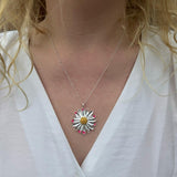 Sterling Silver Large Daisy Necklace - Reeves & Reeves