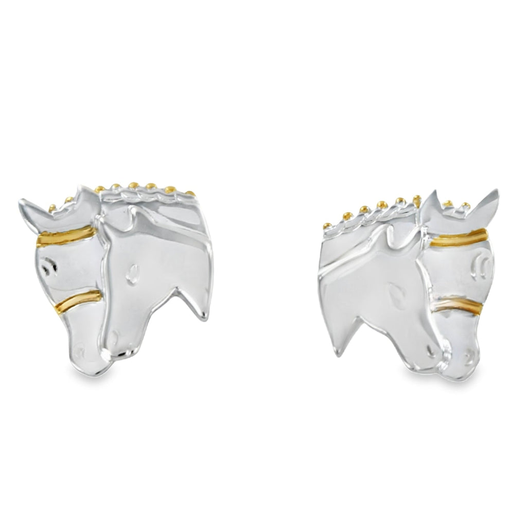 Sterling Silver Mare And Foal Head Studs - Reeves & Reeves