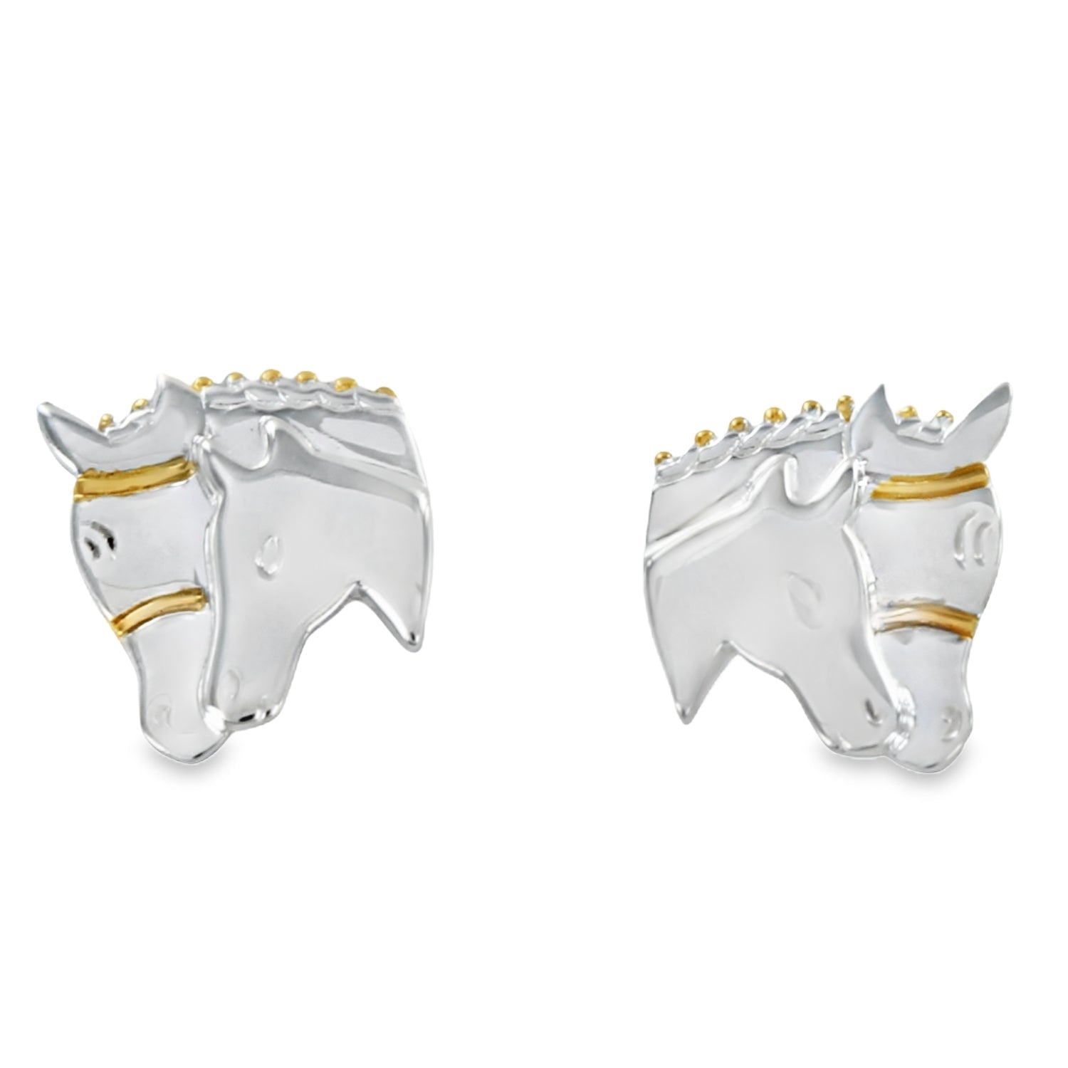 Sterling Silver Mare And Foal Head Studs - Reeves & Reeves