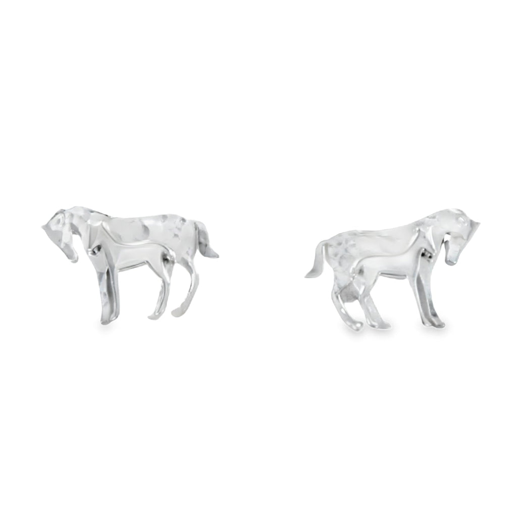 Sterling Silver Mare and Foal Studs - Reeves & Reeves