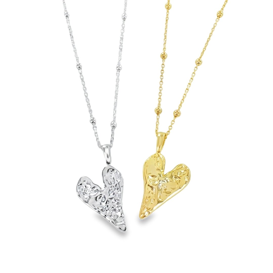 Sterling Silver or Gold plated Gorgeous Heart Necklace - Reeves & Reeves