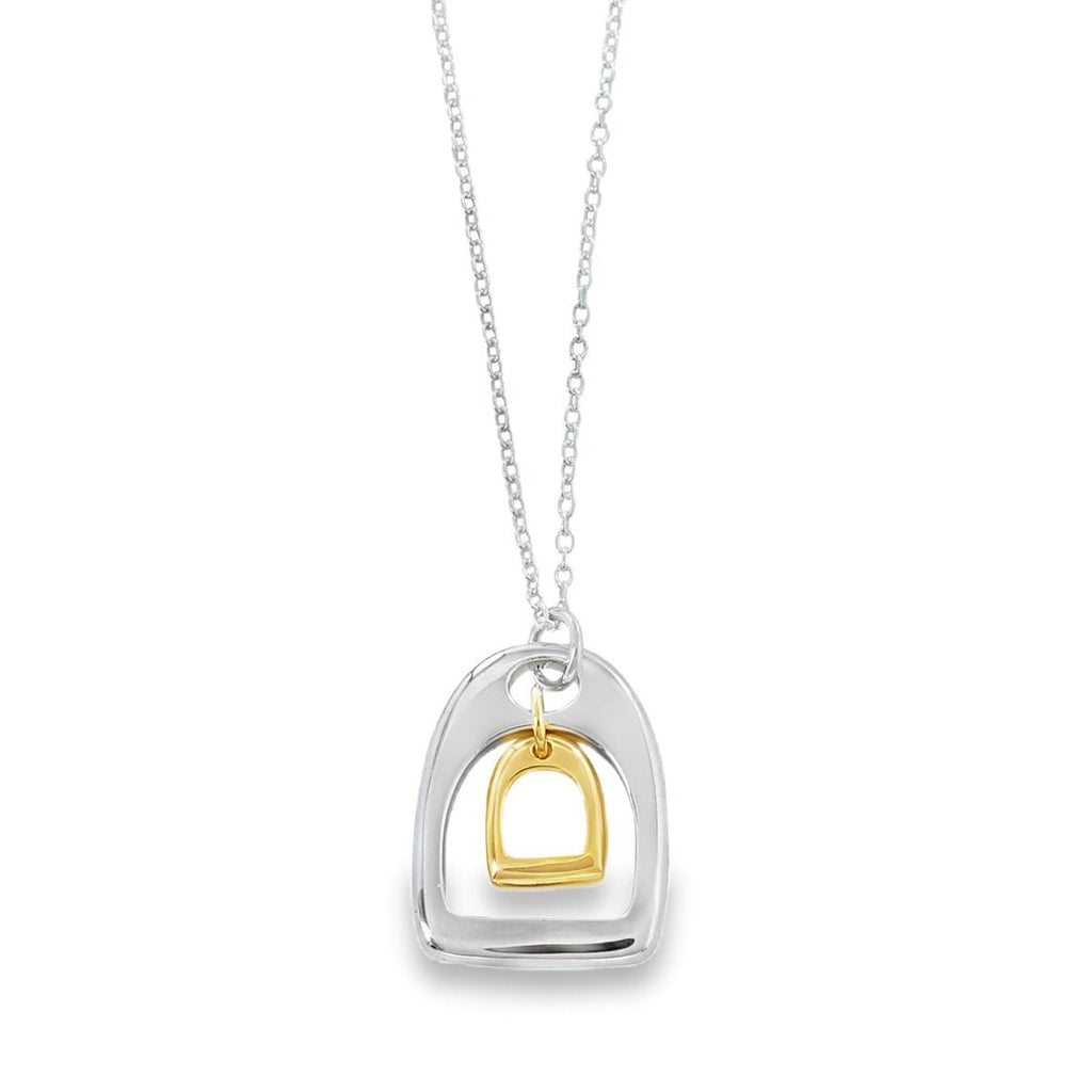 Sterling Silver Pair of Stirrups Necklace - Reeves & Reeves