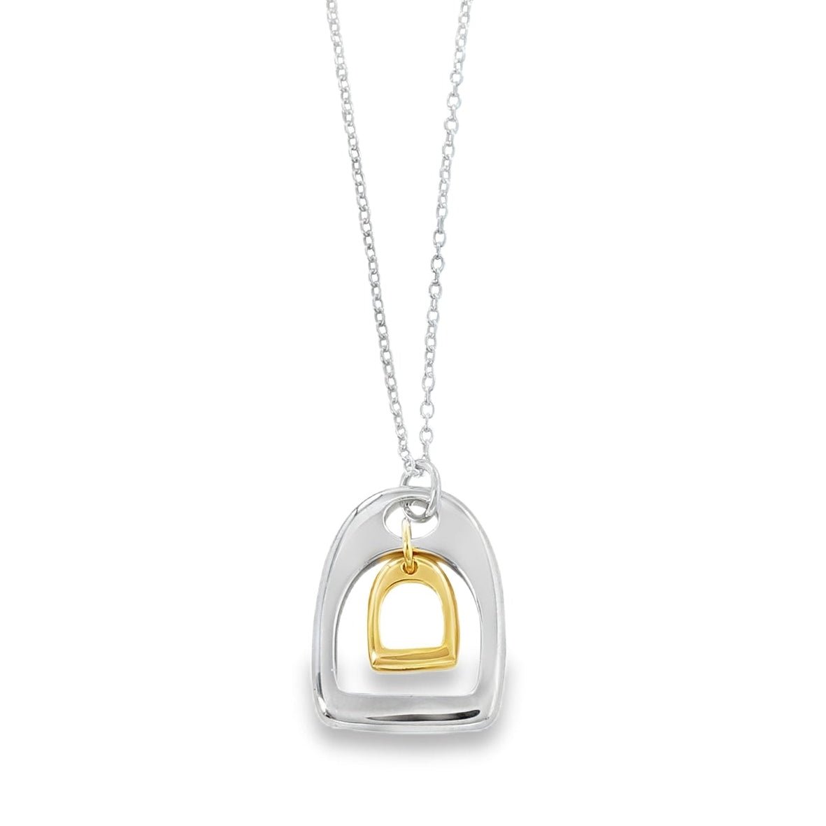 Sterling Silver Pair of Stirrups Necklace - Reeves & Reeves