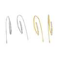 Sterling Silver Pavé 'Loop the Loop' Pull Through Earrings - Reeves & Reeves