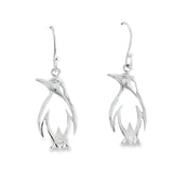 Sterling Silver Perfect Penguin Drop Earrings - Reeves & Reeves