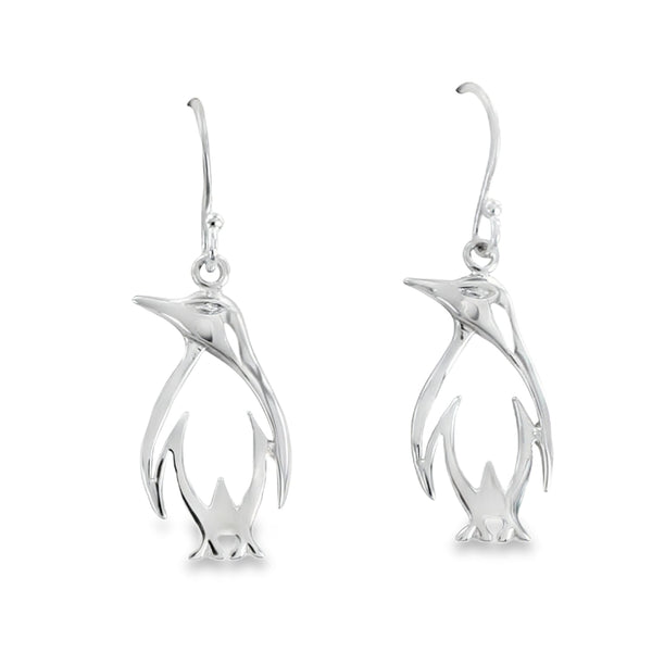 Sterling Silver Perfect Penguin Drop Earrings - Reeves & Reeves