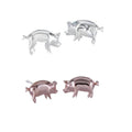 Sterling Silver Pig Stud Earrings - Reeves & Reeves