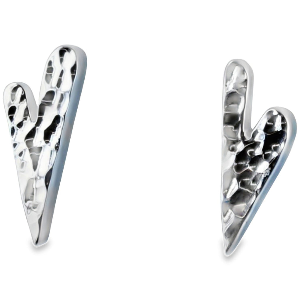 Sterling Silver Queen of Hearts Stud Earrings - Reeves & Reeves
